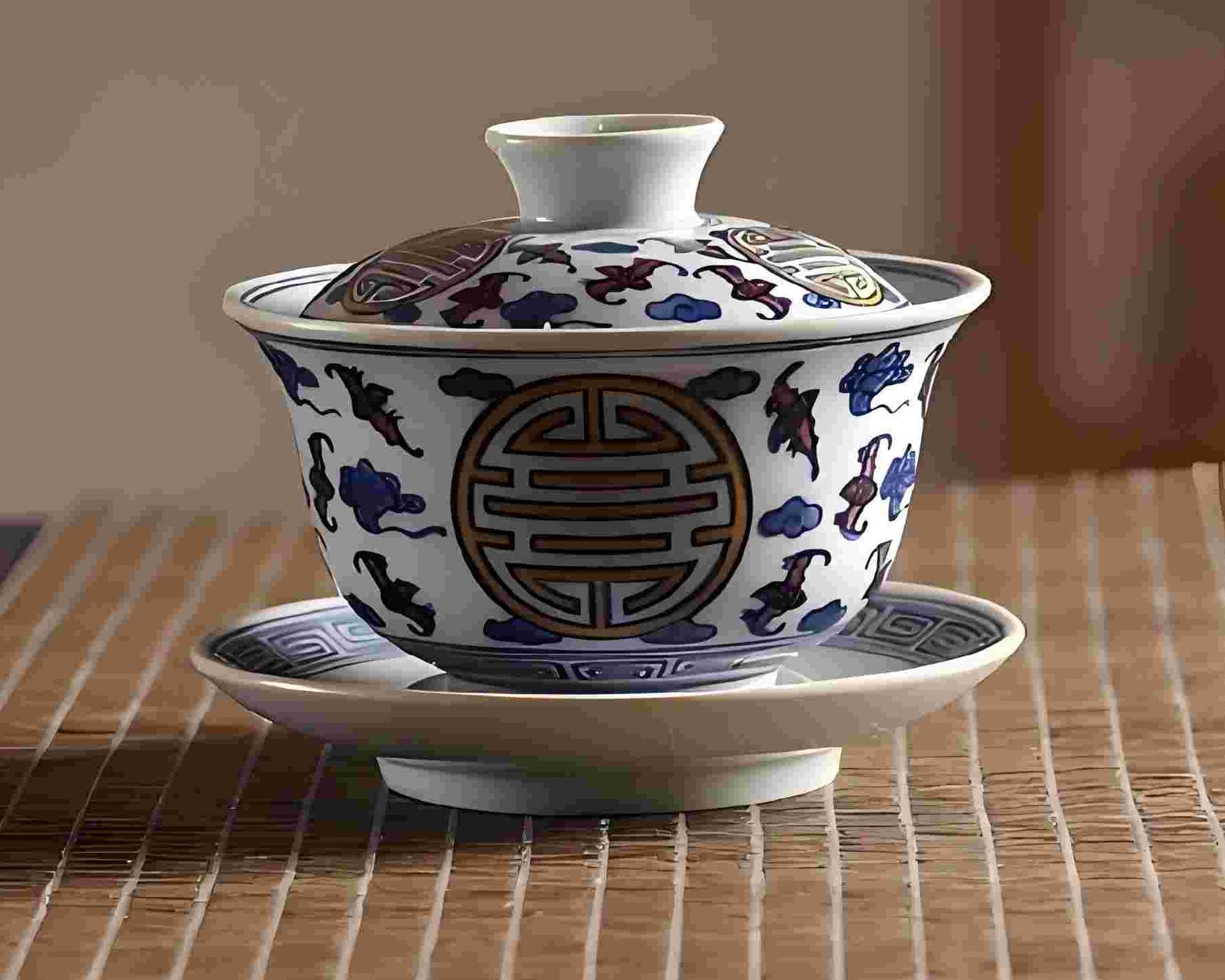五福临门(盖碗)